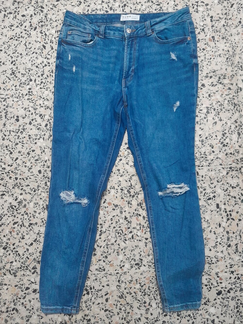 Primark Blue Skinny Ripped Jeans